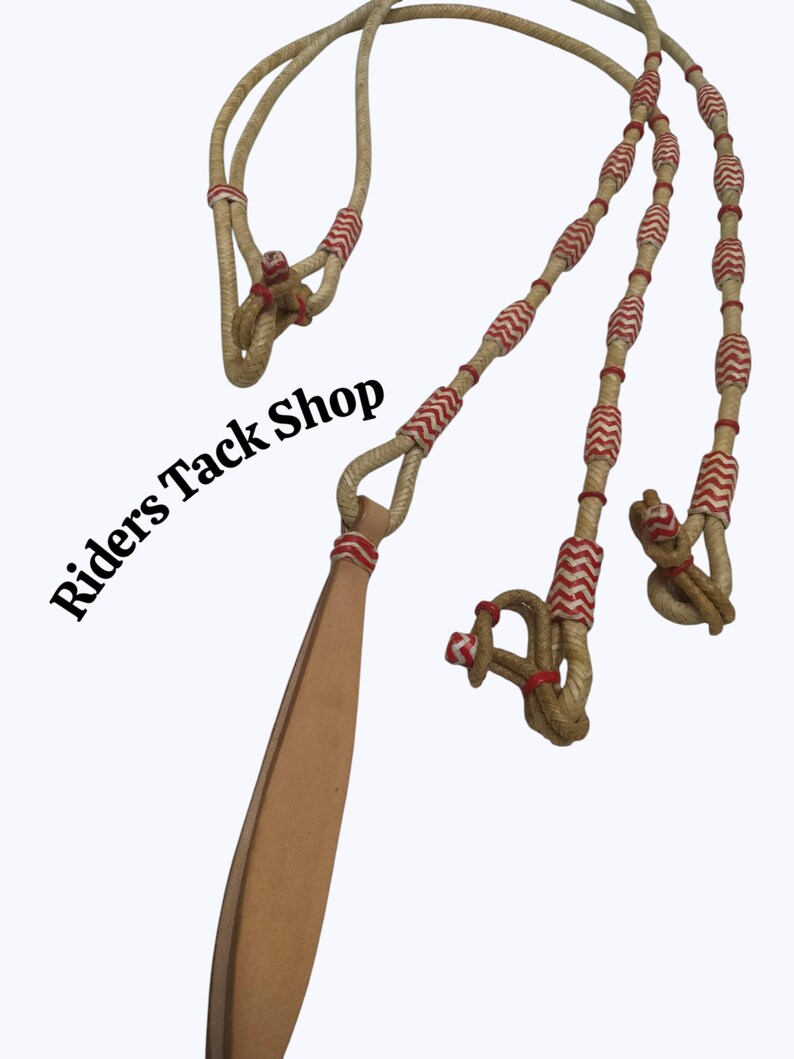 New Hand Braided Brown Rawhide Show Romel Reins Horse tack