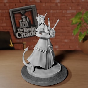 Tiefling Bard Female Performer | Roleplay and TTRPG miniatures by MZ4250 | Dungeons and Dragons | Player Miniature | The Resin Citadel