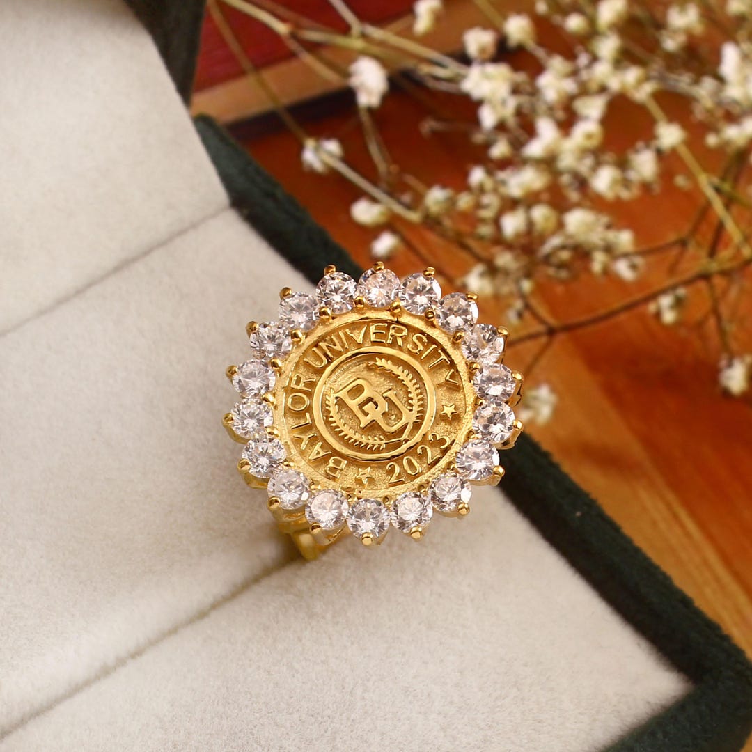 Custom University Graduation Ring | Personalized Gold Signet Ring With ...