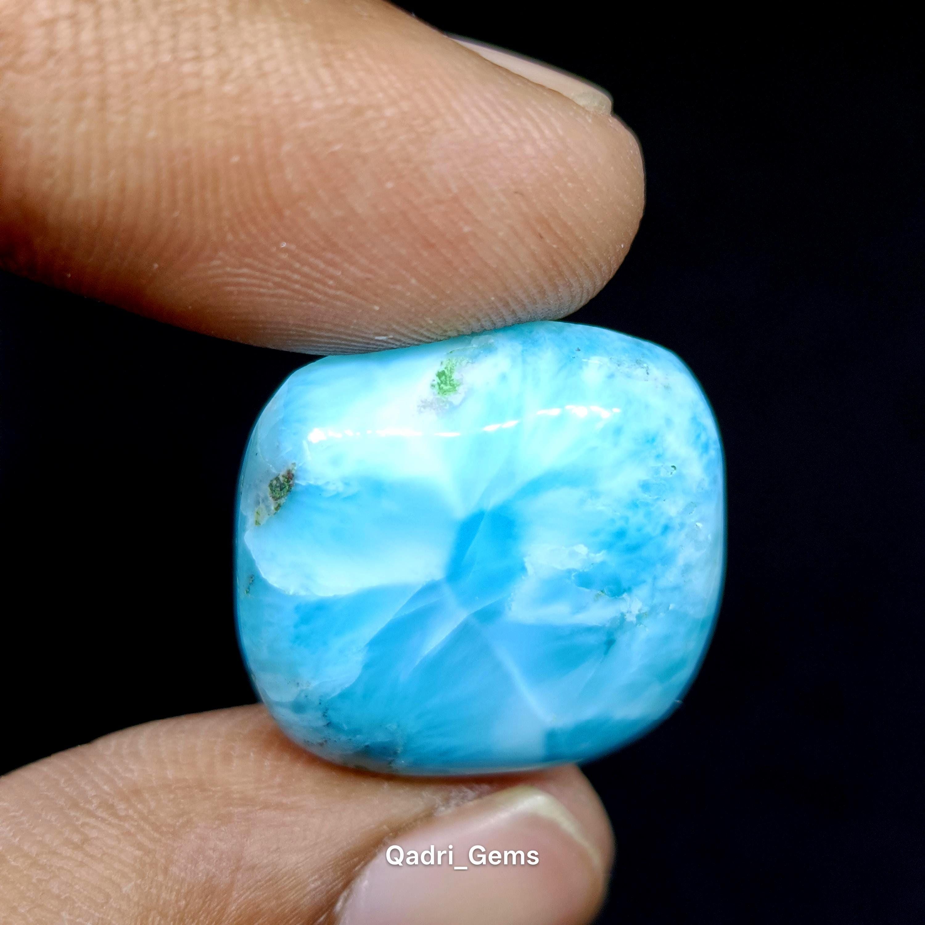 ラリマー　スクエア　カボション　ルース　裸石　天然 天然ラリマー宝石カボション、スクエアカット (18x18x7 mm、23