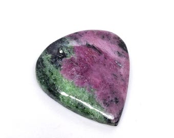 Ruby Zoisite Cabochon, Loose Gemstone For Jewelry, 35X32X6 MM 68 Cts