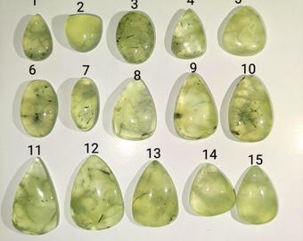 100% Natural Prehnite Stone - Green Prehnite Cabochon Smoot polished Loose Gemstone For Making Jewelry