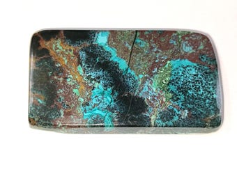 Cabochon azurite poli, fabrication de bijoux pendentifs (46 x 26 x 6 mm, 74 cts)