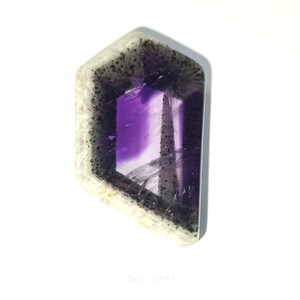 Beautiful Top Grade Quality 100% Natural Trapiche Amethyst Fancy Shape Slice Loose Gemstone For Making Jewelry 40 Ct. 38X20X7 mm
