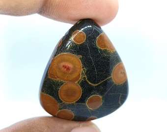 Jordnöt Obsidian Jasper Ädelsten Päron Cabochon, 38 Cts