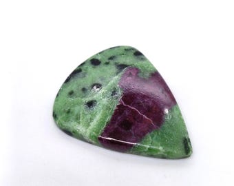 Ruby Zoisite Cabochon, Loose Gemstone For Jewelry, 40X33X6 MM 67 Cts