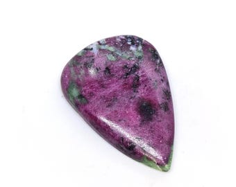 Ruby Zoisite Cabochon, Loose Gemstone For Jewelry, 43X30X6 MM 90 Cts