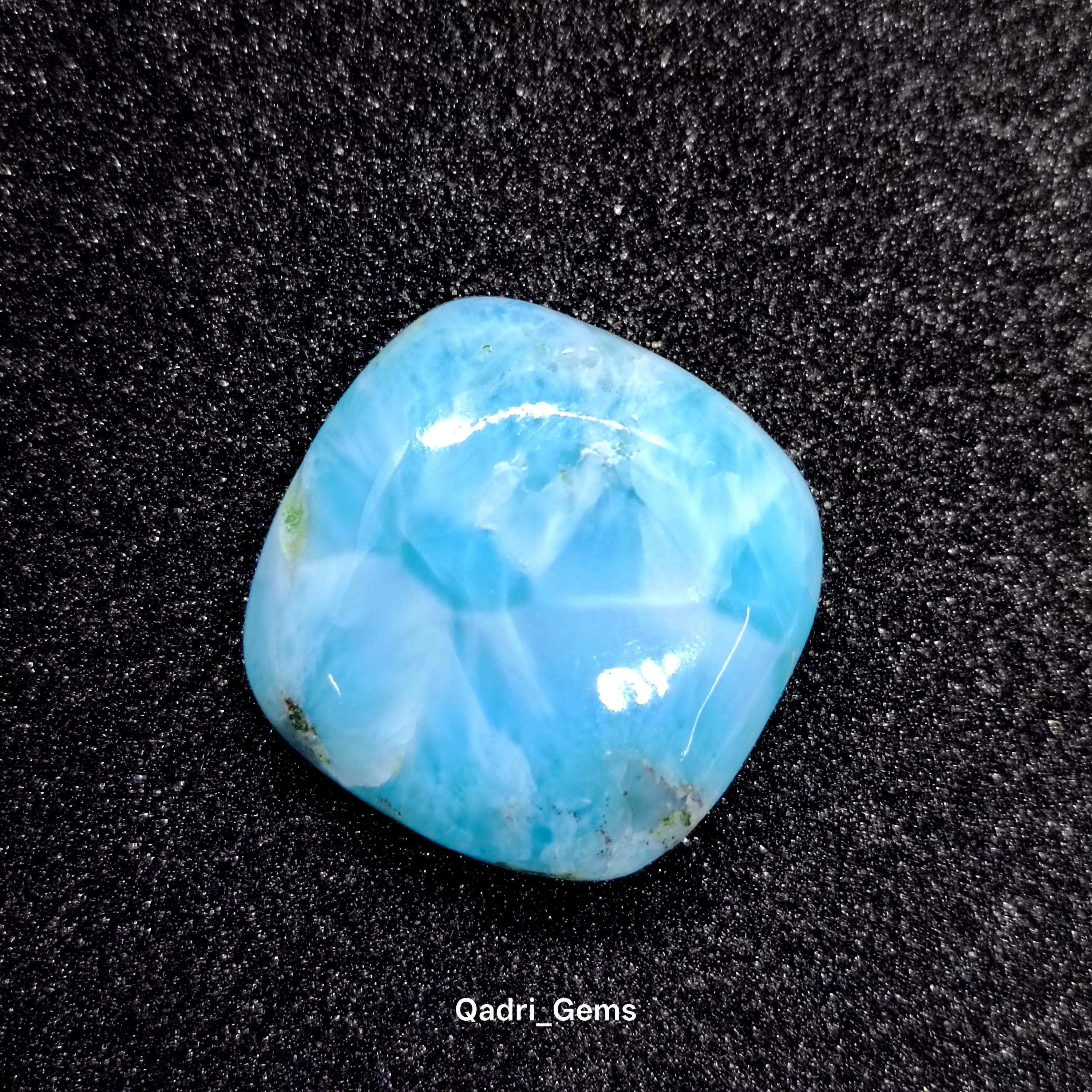 天然ラリマー宝石カボション、スクエアカット (18x18x7 mm、23