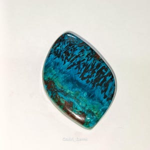 Natural Shattuckite Gemstone Fancy Shape Amazing Good Quality Shattuckite Cabochon Loose Gemstone For Making Jewelry 37X25X5 MM 50 Cts