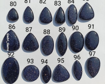 Cabujón de piedra solar azul natural, piedra solar azul suelta para hacer joyas