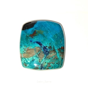 Natural Shattuckite Gemstone Radiant Shape Amazing Top Quality Shattuckite Cabochon Loose Gemstone For Making Jewelry 27X24X5 41 Cts