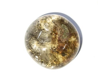 Garden Quartz Gemstone, Round Lodolite Crystal (49 Cts, 19mm)