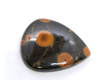 Jordnötsobsidian jaspis ädelsten, päron cabochon (37X30X6 MM)