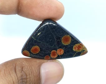 Naturlig jordnötsobsidian jaspis ädelsten, fancy cut cabochon (36x22x5 MM)