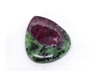 Ruby Zoisite Cabochon, Loose Gemstone For Jewelry, 36X32x6 MM 90 Cts