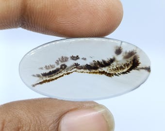 Mooie kwaliteit 100% natuurlijke montana-agaat edelsteen ovale vorm montana-agaat cabochon losse edelsteen voor het maken van sieraden 33 x 16 x 2 mm 11 kt