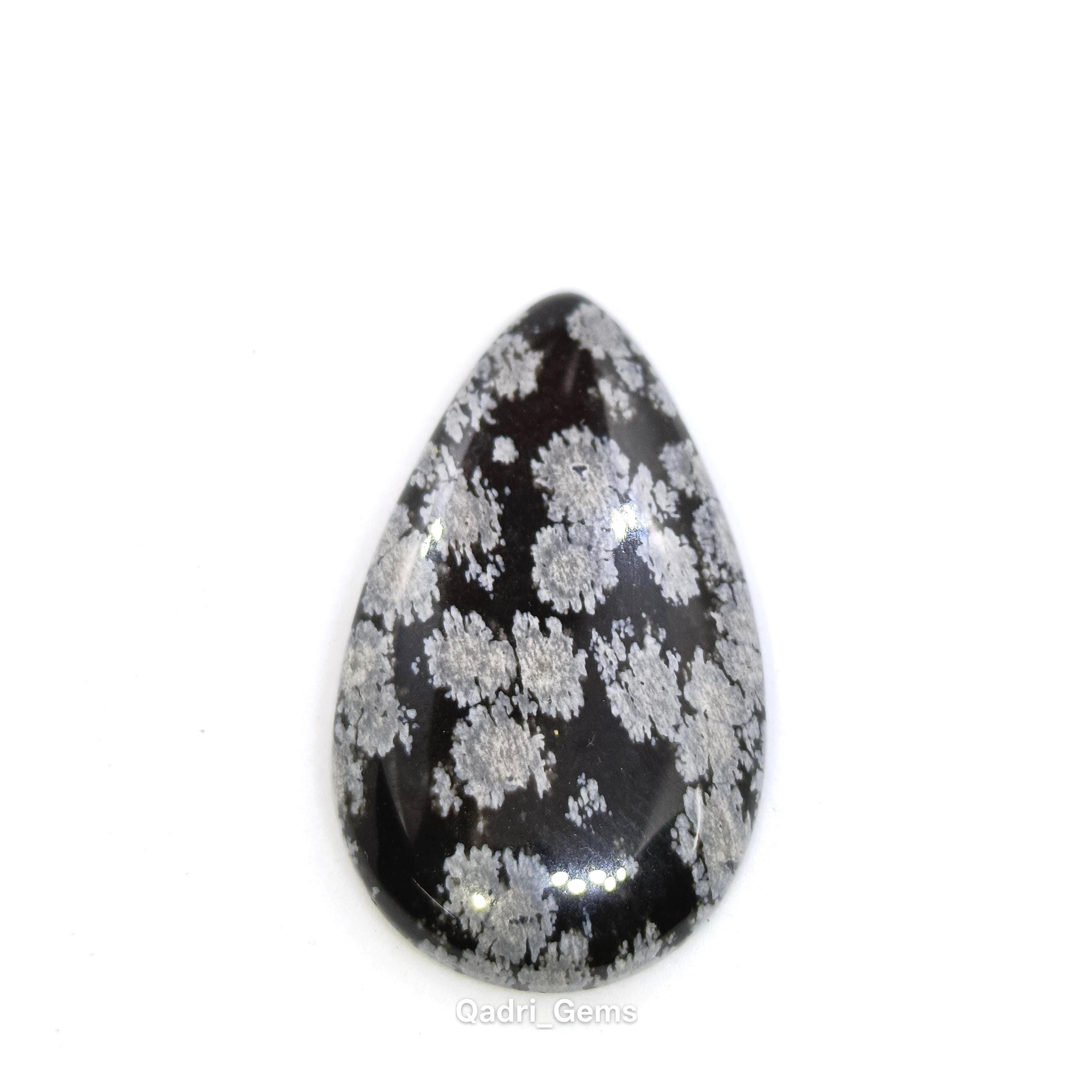 Pendentif Cabochon En Obsidienne Flocon 29 Carats - Pierre Naturelle Des USA - EK26 - Neuf