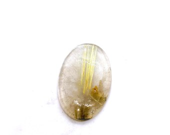 100% Natural Golden Rutile Gemstone Oval Shape Superb Quality Golden Rutile Quartz Loose gemstone  for making Jewelry 31X20X5 MM 29 Ct