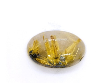 Amazing Top Quality 100% Natural Golden Rutile Gemstone Oval Shape Golden Rutile Quartz Loose gemstone  for making jeweller 23X15X6 MM 19 Ct
