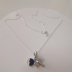 pandora s925 silver propeller plane pendant necklace