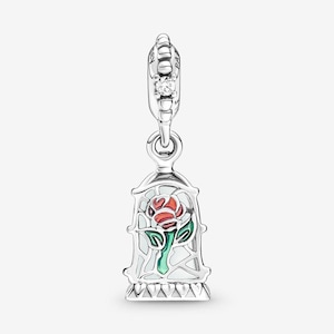 beauty and the beast enchanted rose dangle pandora charm