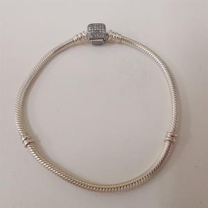 signature clasp pandora silver pave charm bracelet