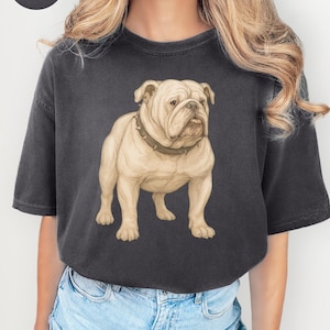 Oversized Bulldog Pup Lover Comfort Colors Tee