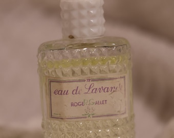 Acqua di lavanda Roger & Gallet d'epoca: flacone di profumo francese, anni '70-'80