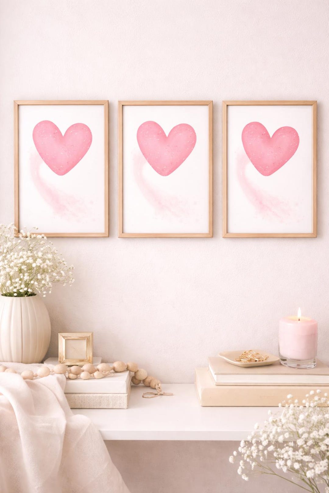 Valentine Heart Wall Art Printable Nursery Decor Minimal Boho Neutral ...