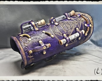 Purple leather bracer - Alchipunk II