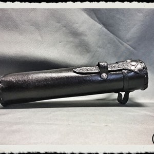 Custodia in pelle per rotolo / fondina / tubo - Nero -