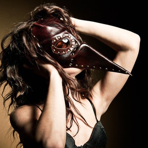 Steampunk leather mask Plague Doctor Pestarzt image 1