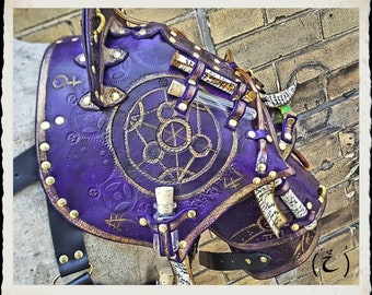 Leather Shoulder Armor - Alchipunk - Purple - - Etsy
