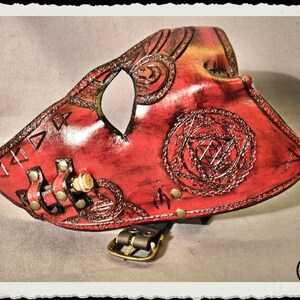 Red leather half mask Alchemist image 5