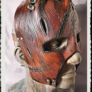 Wooden leather mask image 3