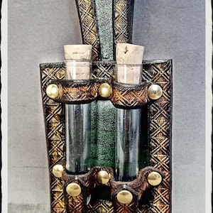 Leather Vial Holster - Memoria - Green -