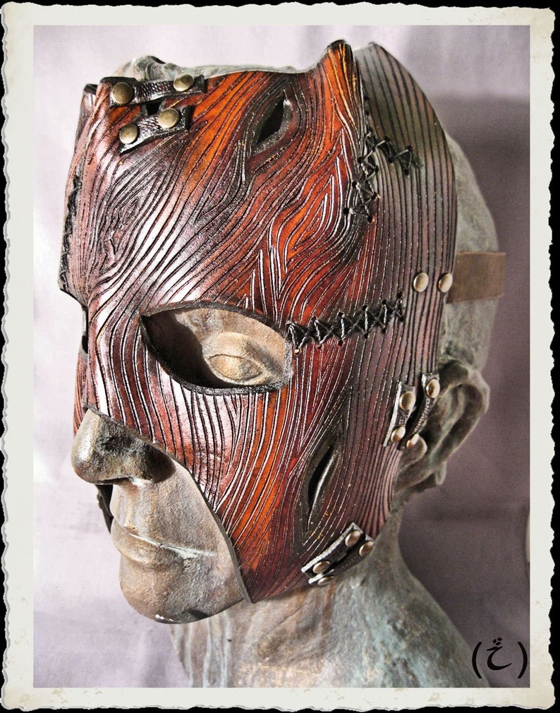 Wooden leather mask image 2