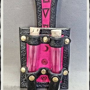 Fondina in pelle per fiala - Alchemist - Rosa -