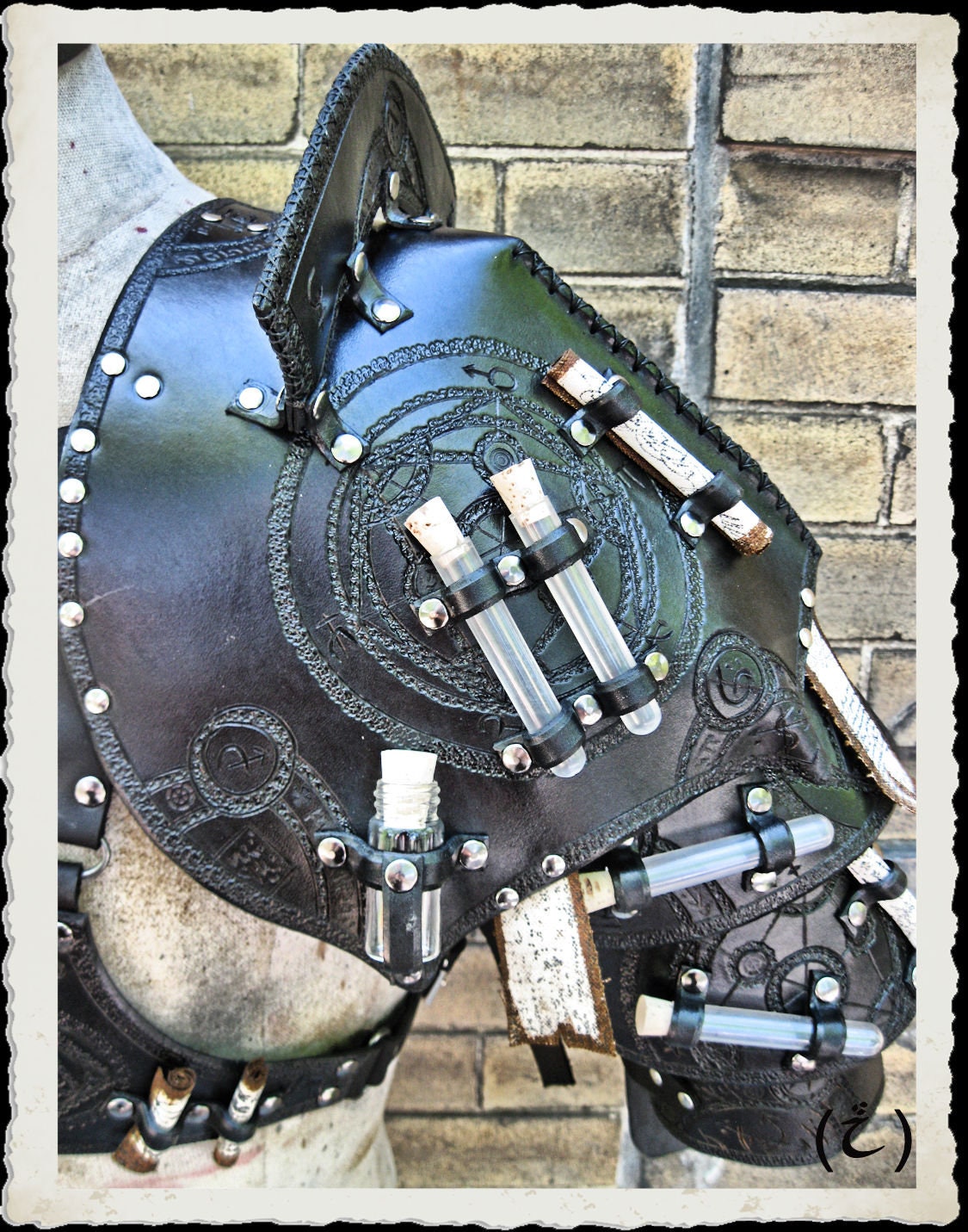 Leather Shoulder Armor - Alchemist - Black - - Etsy