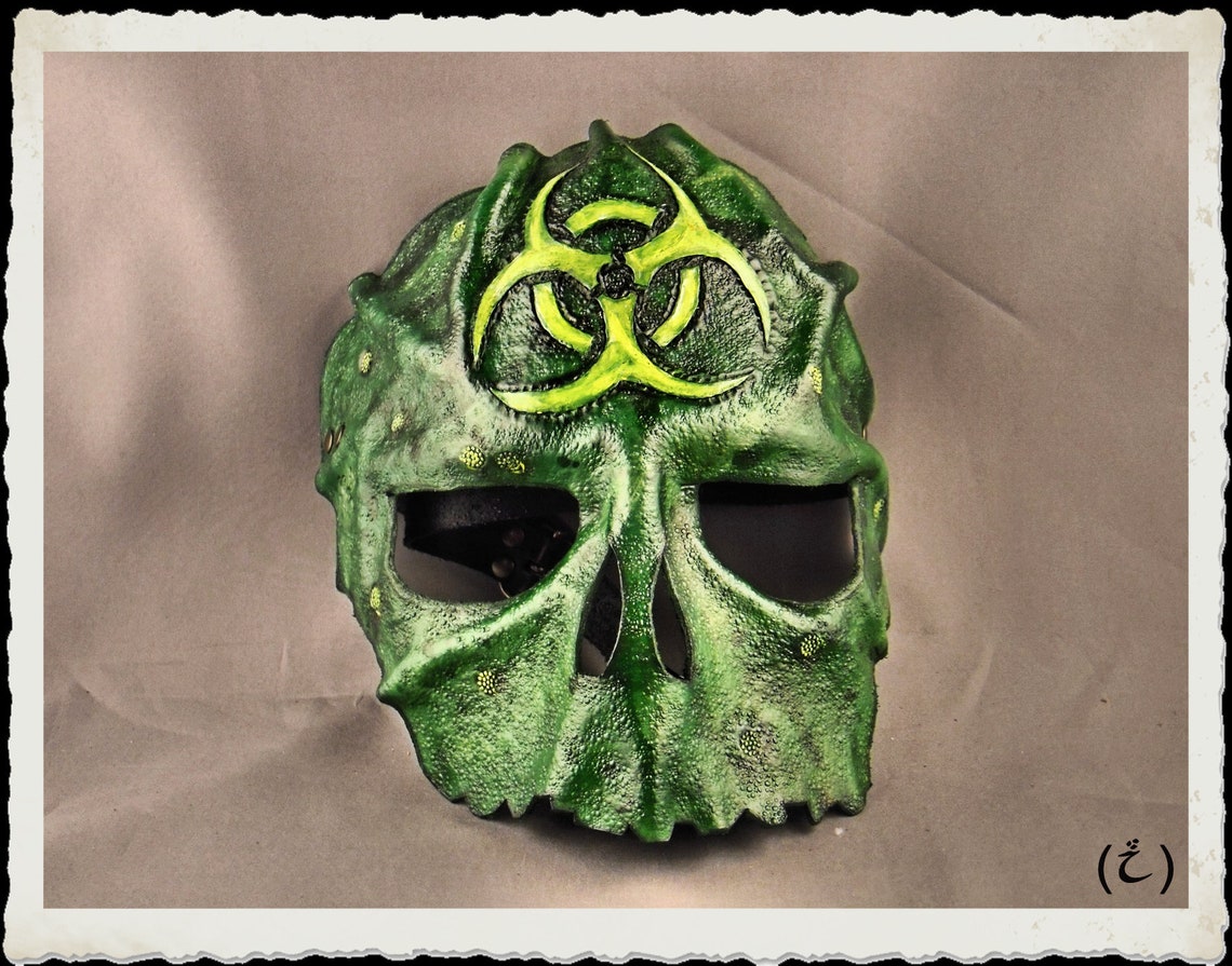 Skull leather mask BioHazard | Etsy