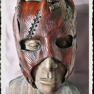 Wooden leather mask image 1