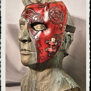 Red leather half mask Alchemist image 1