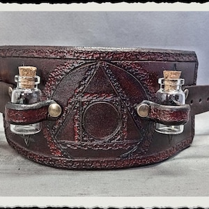 Leather cuff / bracelet - Alchemist I - Brown -