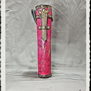 Custodia in pelle per rotolo / fondina / tubo - Whisper - Rosa -