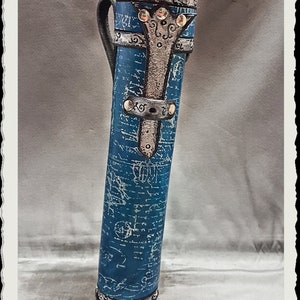 Custodia in pelle per rotolo / fondina / tubo - Whisper - Blu -