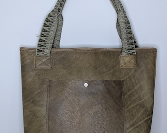 Shopper, leren draagtas, leren tas, handtas, bruin, handtas van echt leer