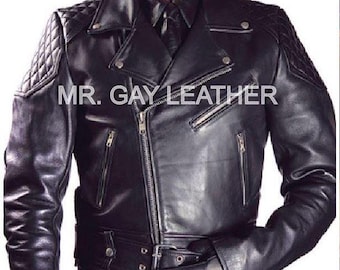 Vintage 60's Chicago Police Heavy Motorcycle Black Leather Jacket