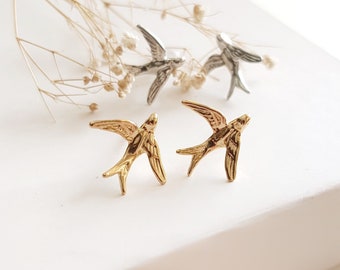 Orecchini A Cerchio Fagiano In Argento Sterling 925 | Gioielli Gemma J Con Dettagli Oro Rosa E Smalto, Regalo Country