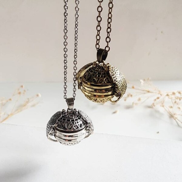 Ball Locket Necklace Etsy