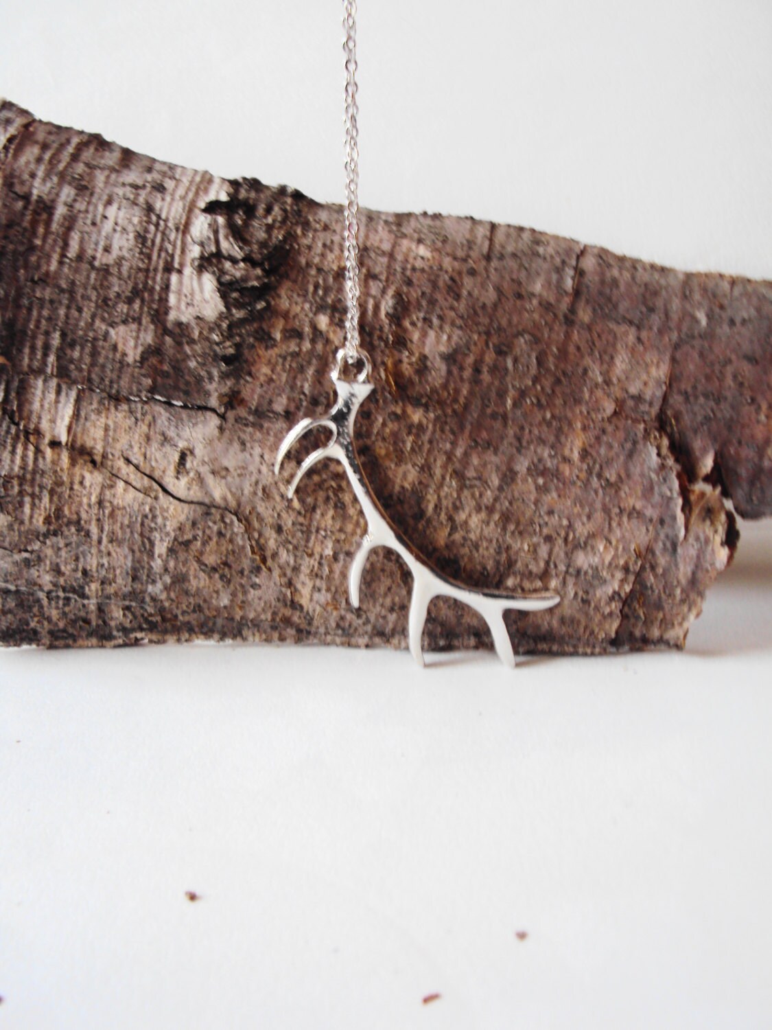Ag Sterling Reindeer Pendant Necklace